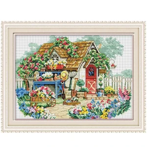 Handmade Cross Stitch Yarn Painting