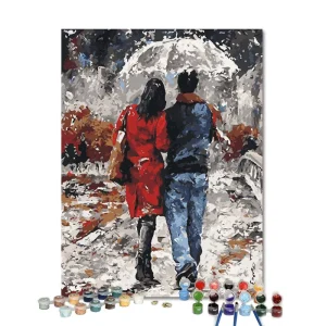 Handmade DIY Painting by Numbers Kit with Acrylic Paint Canvas Wall Art for Home Living Room Decor Gift