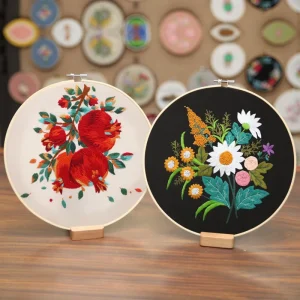 Handmade Painting DIY Material Package Cross Stitch Fabric Living Room Cactus Daisy Peony Pattern Lu Embroidery Hanging Painting