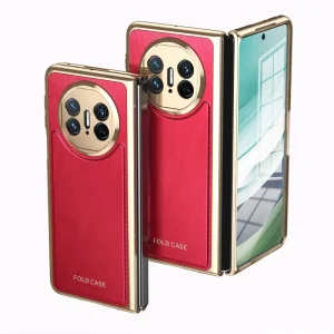 Hard PC Folding Phone Case for Huawei Mate X5 X3 with Silk Texture Metal Key Built in Screen Protector Anti scratch Cover