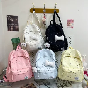 Heart Shaped Bow Backpack Female Student Multi Functional Backpack Factory