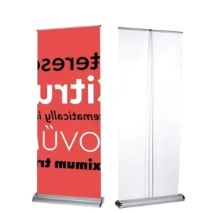 Heavy Duty Aluminum Rectangle Banner Stand Custom Digital Print Retractable Pull Up Display Stand For Exhibition Promotion