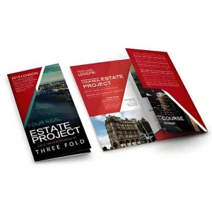 Heavy Duty Coated A4 Paper Four Fold Multi Product Collage Salon Beauty Service Introduction Brochure