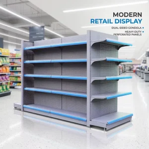 Heavy Duty Double Sided and Single Sided Store Shelf Supermarket Display Rack Stand for Product Showcase