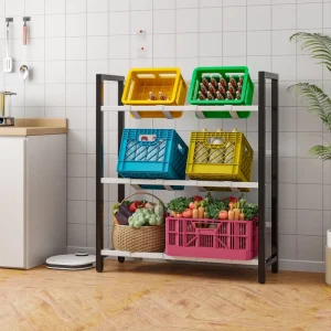 Heavy duty 3 tier Metal Storage Shelf Kitchen warehouse Organization Display Shelf Fruit and Vegetable Basket Storage Shelf