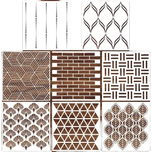 Herringbone Geometric Modern Wall Stencils Wall Decor Reusable Film Decorative for Painting Stencils for Walls