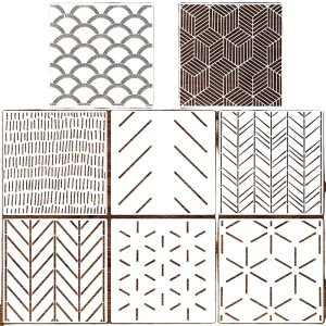 Herringbone Geometric Wall Stencil Modern Wall Decor Reusable Film Decorative for Painting Stencils for Walls Stencil Pattern