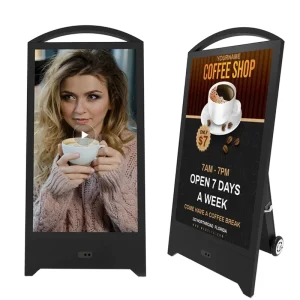 High Brightness Portable P2.5 Outdoor Waterproof Full Color LED Cabinet Animation Poster Battery Powered Digital Signage A Frame
