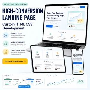 High Conversion Landing Page Design with HTML CSS and A Testing for Lead Generation Campaign and Business Growth Marketing