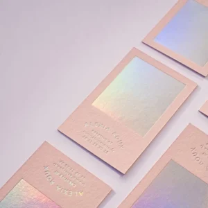 High-End Customized Business Card Custom Size Hot Stamping Gold/Silver Bronzing Letterpress Laser Cut Design Creative Pink Paper