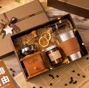 High End Ins Style Business Gift Set Practical Creative Ceramic Coffee Machine Silk Screen Printed Elegant Gift Box Teachers