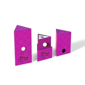 High End Rigid Box Button Lock Custom Logo Printed Cone Storage Box Child Proof Triangle Packaging Box