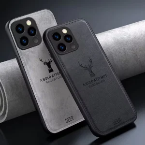 High Faux Leather Deer Pattern Design Shockproof Business Style Phone Shell for iPhone 16 15 14