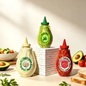 High Quality 250ml 350ml 500ml Sauce Container Gift Box Set With Handle Window for Festive Food Hamper Packaging
