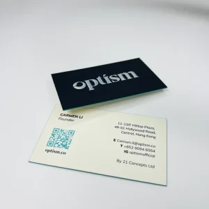 High Quality 32pts Luxury Blue Colored Edge Business Card Custom Printed Soft Touch Surface Fancy Paper Business Cards