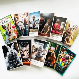 High Quality Art Paper Greeting Cards With Custom Design Greeting Business Post Cards Thank You Cards