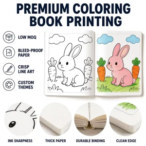 High Quality Book Printing Perfect Binding Paperback Publishing Printing Services Book Print Cartoon Illustration Hardcover Book