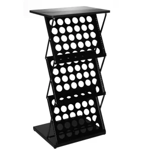 High Quality Brochure Holder Iron Publicity Stand Newspaper and Magazine Rack A3 Foldable Desk for Exhibition Display Equipment