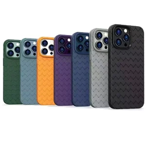 High Quality Colorful TPU Leather Pattern Antiskid Phone Case Weave Silicone Magnetic Cover for Huawei Y6 Y7 Y9 Y8S Y9S