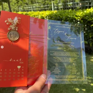 High Quality Corporate Wedding Invitation Card Luxury Acrylic Create an Invites Envelope Wax Sealing and Dried Flower