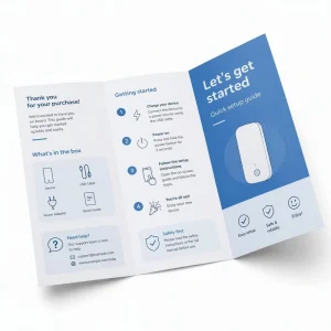 High Quality Custom Bi-Fold Tri-Fold Leaflet Brochure Printing Product Instruction User Manual Flyer Printing OEM Service