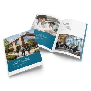 High Quality Custom Brochure Booklet Printing with Glue Binding and Logo for Business Promotion