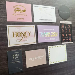 High Quality Custom Holographic Design Business Card Printing Thank You Greeting Card