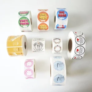 High Quality Custom Material Vinyl Label Stickers Customized logo Printing Waterproof Sticker Rolls for Product Labels