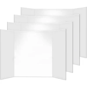High Quality Durable White PP Modern Tri Fold Presentation Board Custom Size Silk Screen Printing for School Projects Business