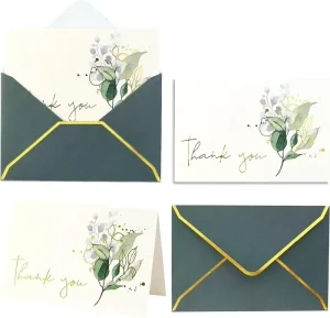 High Quality Factory Colorful Fresh Greeting Card Custom Free Design Thank You Card for Small Business Gift Box Decoration