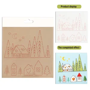 High Quality Green Tree Design Square Shape Embroidery Plastic Quilting Template for DIY Handcrafts