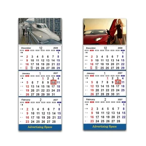 High Quality Personalized 3 Months Wall Calendar Durable Luxury Corporate Gift for Business Gifting