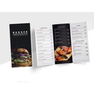 High Quality Restaurant Menu and Business Flyer Printing Custom Design Full Color for Catering Retail and Commercial Advertising