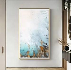 High Quality Wall Art Blue Abstract Style Hand Made Oil Painting 100% Handmade Oil Painting for Home Decoration