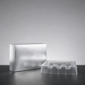 High Silver Metallic Medical Box Custom Embossed Pattern Disposable Medical Vial Box with Transparent PVC Blister Tray