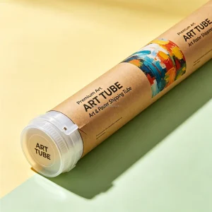 High Strength Eco Friendly Rigid Cardboard Mailing Tube Protective Plastic End Caps for Professional Art Prints Posters