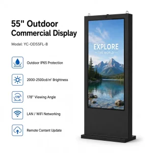 High Transmittance Anti Reflection Glass Outdoor Digital Poster Display for City Square Billboard Ads