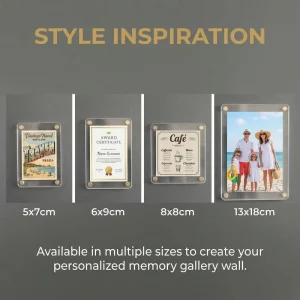 High-Transparency Square Acrylic Fridge Photo Frame Reinforced Magnets Custom Design Service Smooth Polished Edges Waterproof