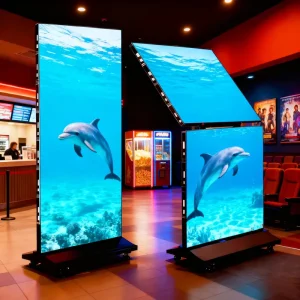 High Visibility Commercial Digital Poster Smart LED Video Animation Foldable Design for Shopping Mall IP65 Rated Built-in CMS