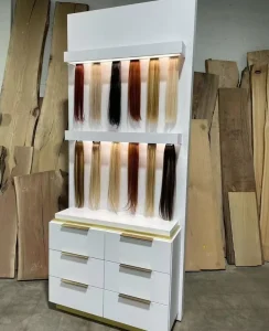 High-end New Design Wig Piece Display Stand Modern Extension Hair Display Stand Barbershop Salon