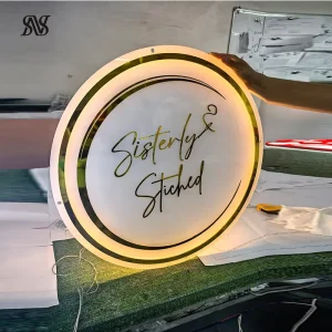 High quality Logos Designs Signage 3D Metal Logo Sign Illumination Letters Custom Sign LED Sign Salon Round Business Log