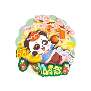 Home Cartoon Fuwa Chinese-style Panda National Trend Creative Spring Festival Decoration New Year Embroidered Wooden