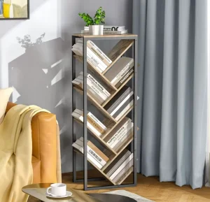 Home Floor Mounted Simple 4 Layer Storage Rack Minimalist Bedroom Storage Rack Vertical Display Rack Narrow Corner Bookshelf