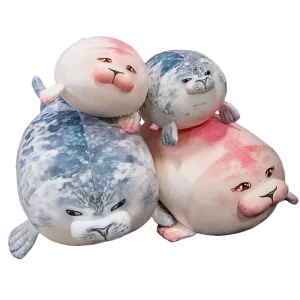 Hot Selling Chubby Blob Couple Seal Pillow Cute Seal Plush Toy Stuffed Animal Home Sofa Decoration Plush Sea Lion Throw Pillow