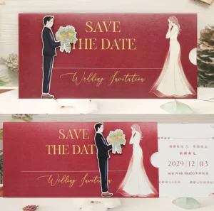 Hot Selling European Style 3D Pop-Up Invitation Card New Pull-Out Design with Hot Stamping Finish Thank You Card