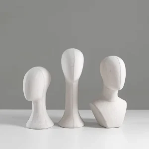 Hot Selling Pin Insertable Foam Wig Mannequin Head White Thickened Linen Fabric Female Mannequin Head for Hat Headband Display