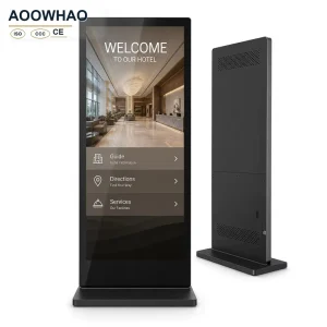 Hotel Digital Signage Display, 43/55/65/75-Inch 4K Touchscreen Floor-Standing Kiosk for Reception, Welcome, and Information Display
