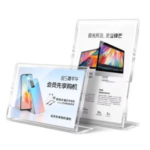 Hotel Restaurant Menu Holder Acrylic Desktop Advertising Board Stand up Acrylic Display Stand
