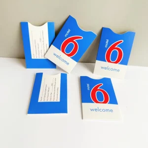 Hotel Room Business Card Envelope Key Holder Key Chain Custom Logo Gift Card Sleeve Paper