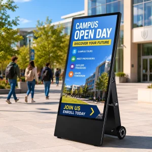 Custom Manufacturer Portable Battery Powered Outdoor LCD Advertising Screen with AI Option